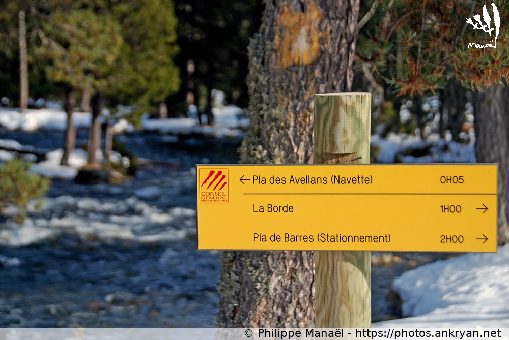 Panneau indicateur, La Têt (La Bollosa, petit Canada pyrénéen / Trekking / France / Pyrénées-Orientales - FR-66) © Philippe Manaël
