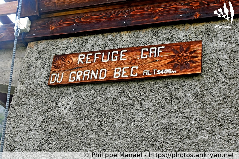 Panneau, refuge du Grand Bec (Les Hauts de la Vanoise / Trekking / France / Savoie - FR-73) © Philippe Manaël