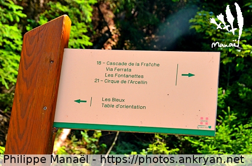 Panneau, cascade de la Fraîche (Pralognan-la-Vanoise / Ville / France / Savoie - FR-73) © Philippe Manaël