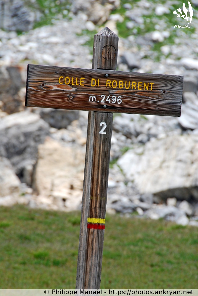 Panneau, col de Roburent (Hautes vallées piémontaises / Italie) © Philippe Manaël