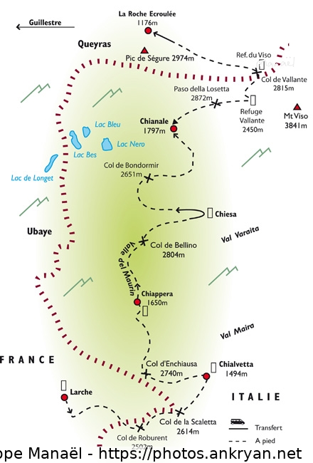 Carte du Piémont italien (Hautes vallées piémontaises / Italie) © Philippe Manaël