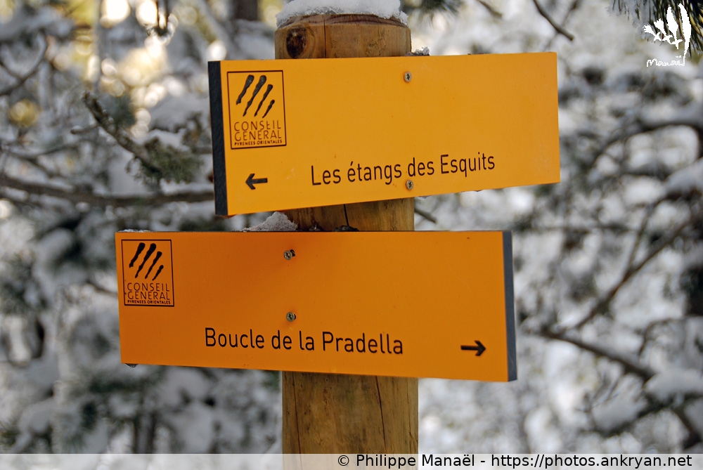 Panneau Boucle de la Pradella (La Bollosa, petit Canada pyrénéen / Trekking / France) © Philippe Manaël