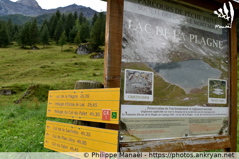 Panneau Lac de la Plagne (Les Hauts de la Vanoise / Trekking / France / Savoie - FR-73) © Philippe Manaël