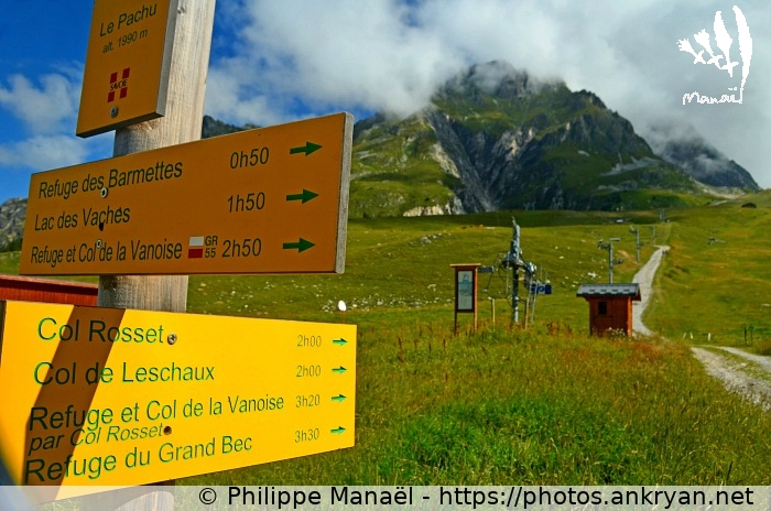 Panneau Le Pachu, Mont Bochor (Savoie : Col de la Vanoise / Balade / France / Savoie - FR-73) © Philippe Manaël