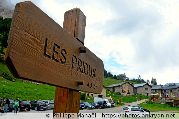 Panneau Les Prioux (Savoie : Pralognan, Les Prioux / Balade / France / Savoie - FR-73) © Philippe Manaël