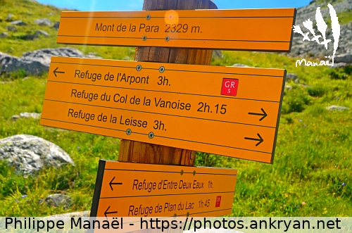Pancarte Mont de la Para (Tour des Glaciers de la Vanoise / Trekking / France) © Philippe Manaël