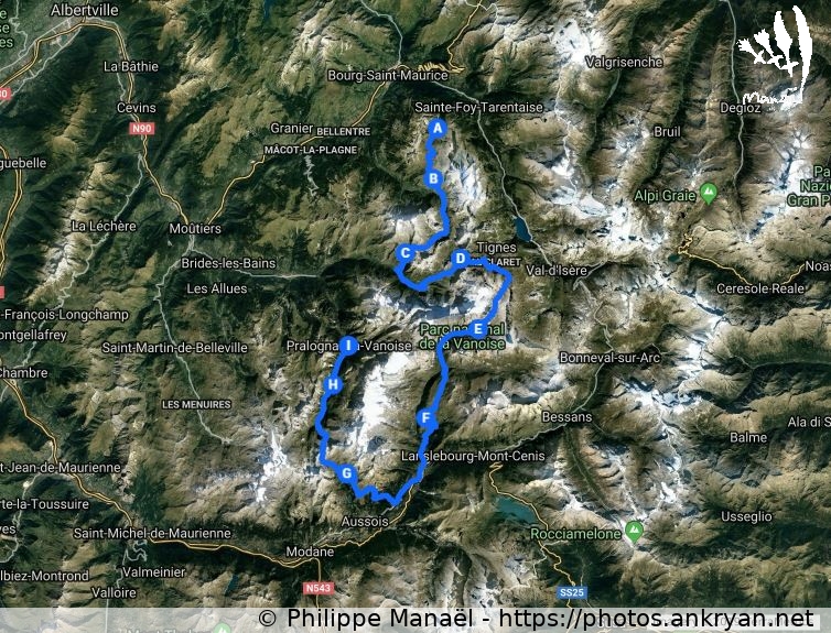 Itinéraire Traversée de la Vanoise 2019 (Traversée de la Vanoise / Trekking / France) © Philippe Manaël