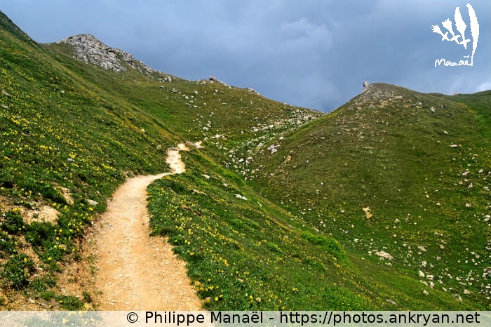 Sentier vers le col de la Croix des Frêtes (Traversée de la Vanoise / Trekking / France / Savoie - FR-73) © Philippe Manaël