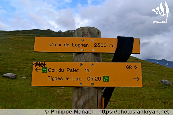 Panneau Croix de Lognan (Traversée de la Vanoise / Trekking / France / Savoie - FR-73) © Philippe Manaël