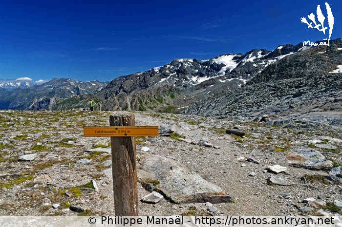 Col d'Aussois : panneau (Traversée de la Vanoise / Trekking / France / Savoie - FR-73) © Philippe Manaël